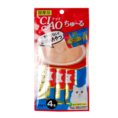 Соус для кошек с иваси, тунцом Inaba Cat Sauce & iwashi & Tuna 14 г х 4 уп