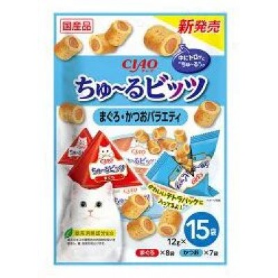 Лакомство для кошек подушечки с начинкой, микс японских тунцов Inaba Cat Stuffed Pads & Japanese Tuna Mix 12 г х 15 уп