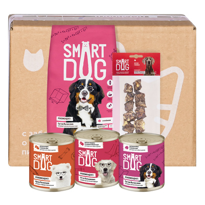 Smart Box Мясной рацион для умных собак крупных пород Smart Dog Smart Box Мясной рацион 1,5 кг