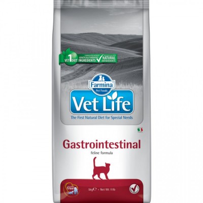 Корм для кошек с проблемным пищеварением Farmina Vet Life Natural Diet Cat Gastro-Intestinal 5 кг