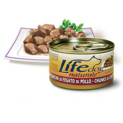 Консервы для собак кусочки куриной печени в соусе Lifedog chunks of chicken liver 90 г