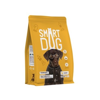 Корм для взрослых собак крупных пород с курицей Smart Dog Сухой корм 3 кг