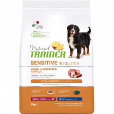 Корм для собак средних и крупных пород с уткой Trainer Natural Sensitive No Gluten Adult Medium & Maxi 3 кг