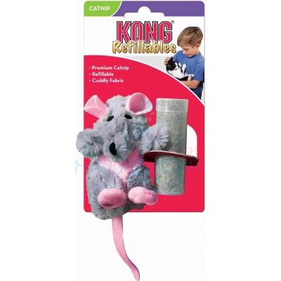 Игрушка для кошек плюшевая с тубом кошачьей мяты Kong Крыса 12 см