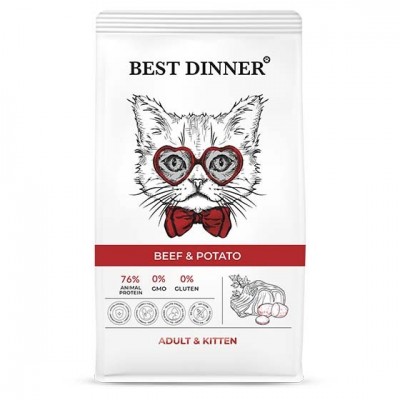 Сухой корм для котят с говядиной Best Dinner Adult & Kitten Beef & Potato 1,5 кг