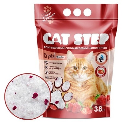 Впитывающий силикагелевый наполнитель Cat Step Crystal Strawberry 1,77 кг
