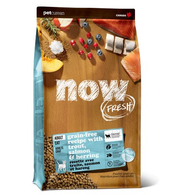 Беззерновой корм для взрослых кошек с форелью и лососем для чувствительного пищеварения Now Fresh Grain Free Fish Adult Recipe 7,26 кг