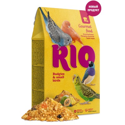 Гурмэ корм для волнистых попугаев и других мелких птиц Rio Budgies & Small Birds Gourmet food 250 г