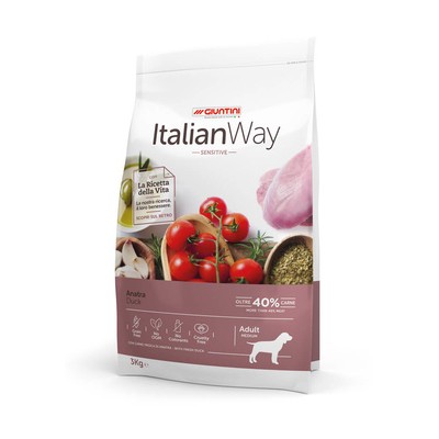 Корм для собак с чувствительным пищеварением со свежей уткой Italian Way MED SENSITIVE DUCK 3 кг