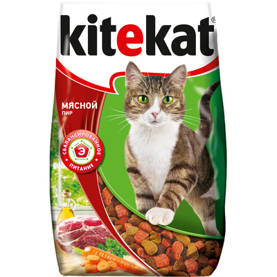 Сухой корм для кошек мясной пир Kitekat Мясной пир 350 г