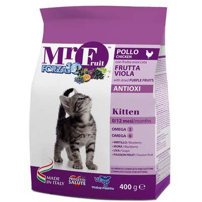 Сухой корм для котят, с курицей и экстрактом фиолетовых фруктов Forza10 Mr. Fruit Kitten 34/19 400 г