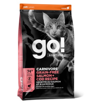 Корм беззерновой для котят и кошек, с лососем и треской Go Natural CARNIVORE GF Salmon + Cod 7,26 кг