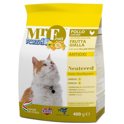 Сухой корм для стерилизованных кошек, с курицей и экстрактом жёлтых фруктов Forza10 Mr. Fruit Neutered 27,5/10,5 12 кг
