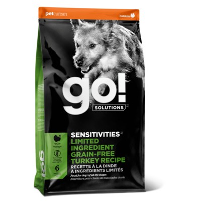 Корм беззерновой для щенков и собак с индейкой для чувствительного пищеварения Go Natural Sensitivity + Shine LID Turkey Dog Recipe 2,72 кг