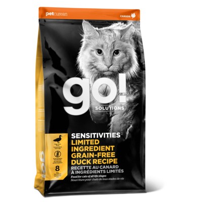 Корм беззерновой для котят и кошек с чувствительным пищеварением со свежей уткой Go Natural Sensitivity + Shine Grain Free Duck Cat Recipe 1,36 кг