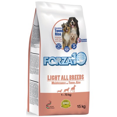 Сухой корм для взрослых и пожилых собак всех пород, с тунцом и рисом Forza10 Light All Breeds Maintenance 24/8 15 кг