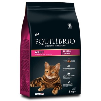Сухой корм для взрослых кошек с лососем для вывода шерсти Equilibrio Adult Hairball 7,5 кг