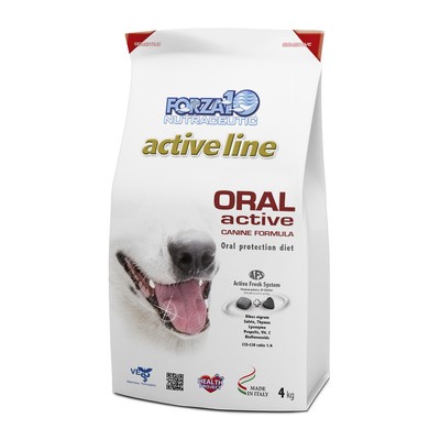 Сухой корм для взрослых собак при заболеваниях ротовой полости, с рисом и рыбой Forza10 Oral Active 26/13 4 кг
