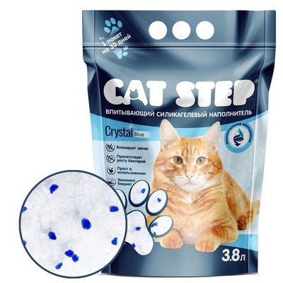 Впитывающий силикагелевый наполнитель Cat Step Crystal Blue 1,77 кг