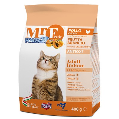 Сухой корм для взрослых домашних кошек, с курицей и экстрактом оранжевых фруктов Forza10 Mr. Fruit Adult Indoor 27/16,3 1,5 кг