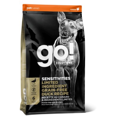 Корм беззерновой для щенков и собак, с цельной уткой для чувствительного пищеварения Go Natural Sensitivity + Shine Duck Dog Recipe, Grain Free, Potato Free 1,59 кг