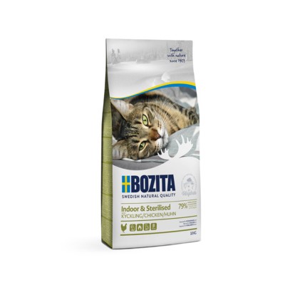 Корм сухой для стерилизованных и малоподвижных кошек с курицей Bozita Indoor & Sterilised 10 кг