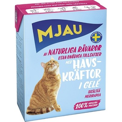 Консервы мясные кусочки в желе с лангустом для кошек Mjau Adult Cat Lobster 380 г