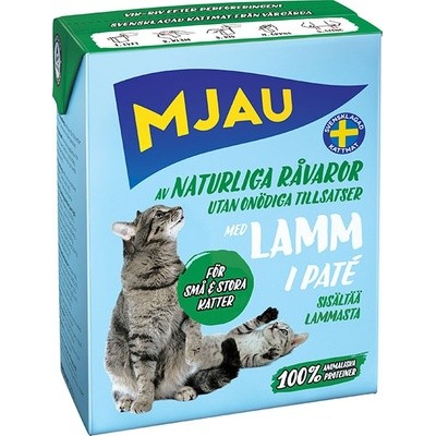 Консервы мясной паштет с ягненком для кошек Mjau Adult Cat Lamb 380 г