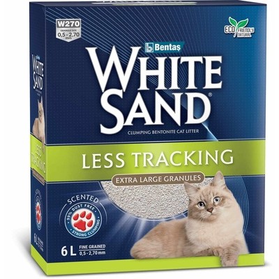 Наполнитель "Не оставляющий следов" с крупными гранулами, коробка White Sand Комкующийся 8,5 кг