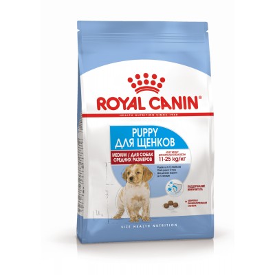 Корм для щенков средних пород 2-12 мес Royal Canin Medium Puppy 4 кг