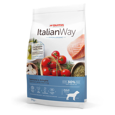 Корм для собак с чувствительной кожей, лосось и сельдь Italian Way MED HYPO SALMON/HERRINGS 3 кг