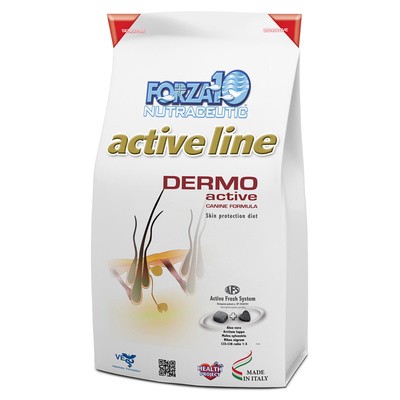 Сухой корм для взрослых собак при кожных заболеваниях, диетический с рыбой Forza10 Dermo Active 23,5/12 4 кг