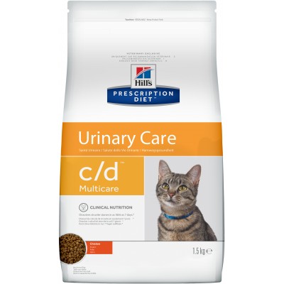 Диета Корм сухой для кошек профилактика МКБ струвиты Hills Adult Cat c/d Multicare Feline Urinary Tract Health 1,5 кг