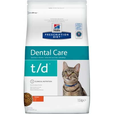 Диета Корм сухой для кошек лечение заболеваний полости рта Hills Adult Cat t/d 1,5 кг