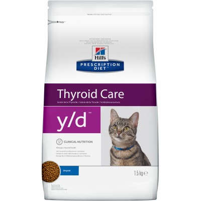 Диета Корм сухой для кошек лечение гипертиреоза Hills Adult Cat y/d 1,5 кг