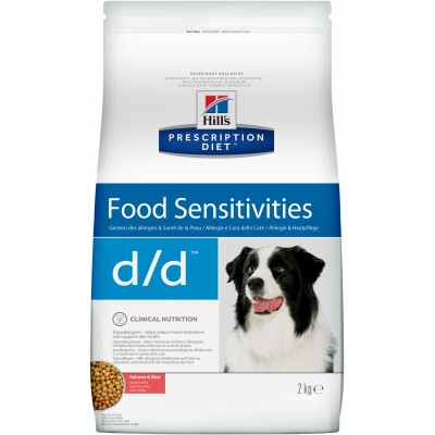 Диета Корм сухой для собак лечение пищевых аллергий Hills Adult Dog Salmon & Rice Food Sensitivities d/d 2 кг