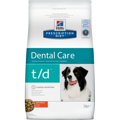 Диета Корм сухой для собак лечение заболеваний полости рта Hills Adult Dog t/d Chicken 3 кг