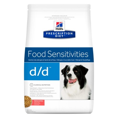 Диета Корм сухой для собак лечение пищевых аллергий Hills Adult Dog Salmon & Rice Food Sensitivities d/d 12 кг