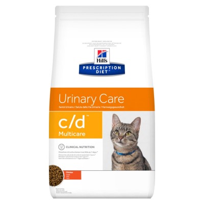 Диета Корм сухой для кошек профилактика МКБ струвиты Hills Adult Cat c/d Multicare Feline Urinary Tract Health Chicken 3 кг