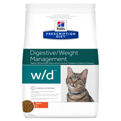 Диета Корм сухой для кошек лечение сахарного диабета, запоров, колитов Hills Adult Cat w/d Digestive Chicken 5 кг
