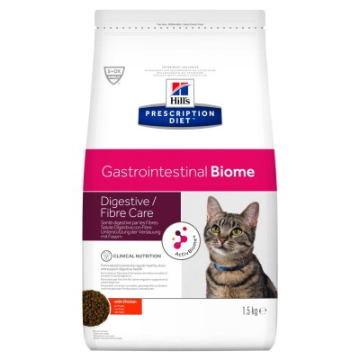 Диета Корм сухой для кошек лечение ЖКТ Hills Adul Cat Gastrointestinal Biome Digestive/Fiber Care Chicken 5 кг
