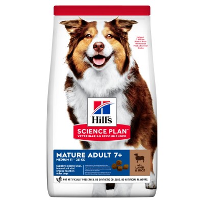 Корм сухой для пожилых собак средних пород с ягненком и рисом Hills Senior Mature 7+ Medium 2,5 кг