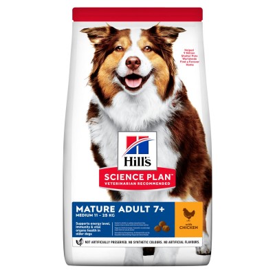 Корм сухой для пожилых собак средних пород с курицей Hills Senior Vitality Mature Adult 7+ 12 кг