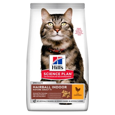 Корм сухой для пожилых кошек вывод шерсти из желудка Hills Old Cat Feline Mature 7+ Hairball Control 1,5 кг