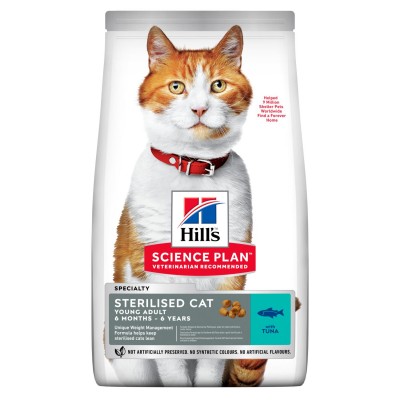 Корм сухой для стерилизованных кошек до 7 лет с тунецом Hills Adult Cat Sterilized Tuna 10 кг