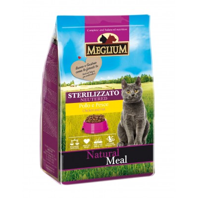 Корм для кошек, для стерилизованных курица, рыба Meglium Adult Cat Sterilized Chicken & Fish 400 г