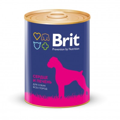 Консервы для собак с сердцем и печенью Brit Heart & Liver 850 г