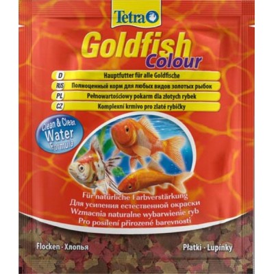Корм в хлопьях для улучшения окраса золотых рыб, sachet Tetra Goldfish Colour 12 г