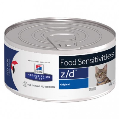 Диета консервы для кошек для лечения острых пищевых аллергий Hills Prescription Diet Food Sensitivities z/d 156 г