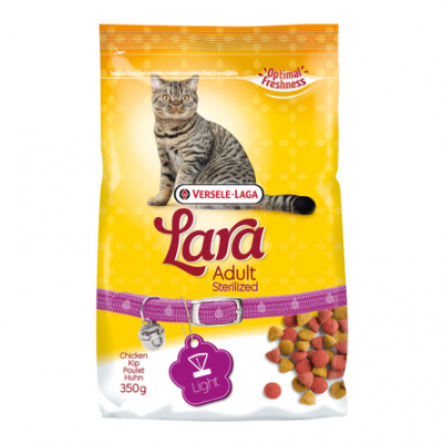 Сухой корм для взрослых стерилизованных кошек и кастрированных котов с курицей Lara Adult Sterilized 350 г
